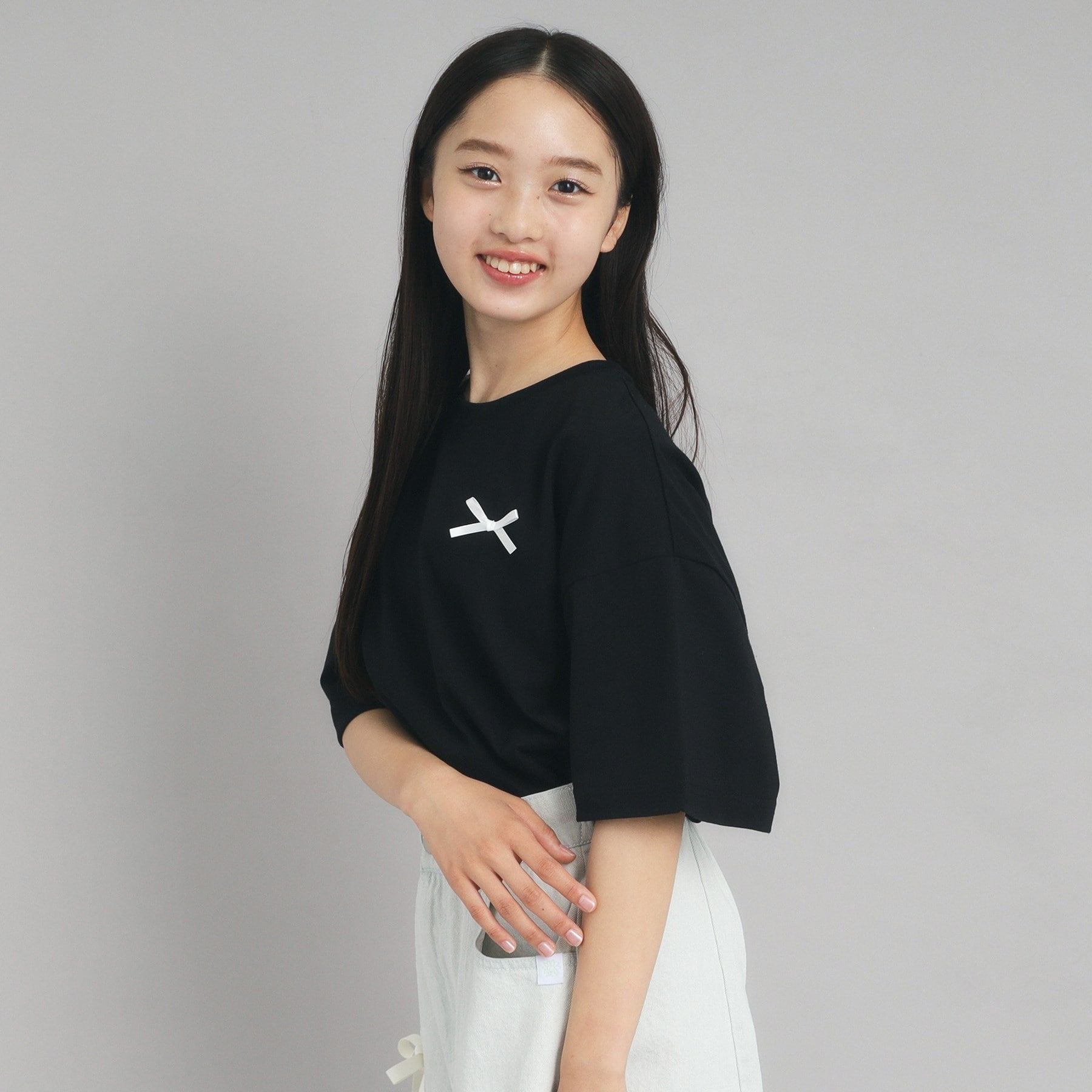 ピンク ラテ PINK-latte バックフォトプリントTシャツ