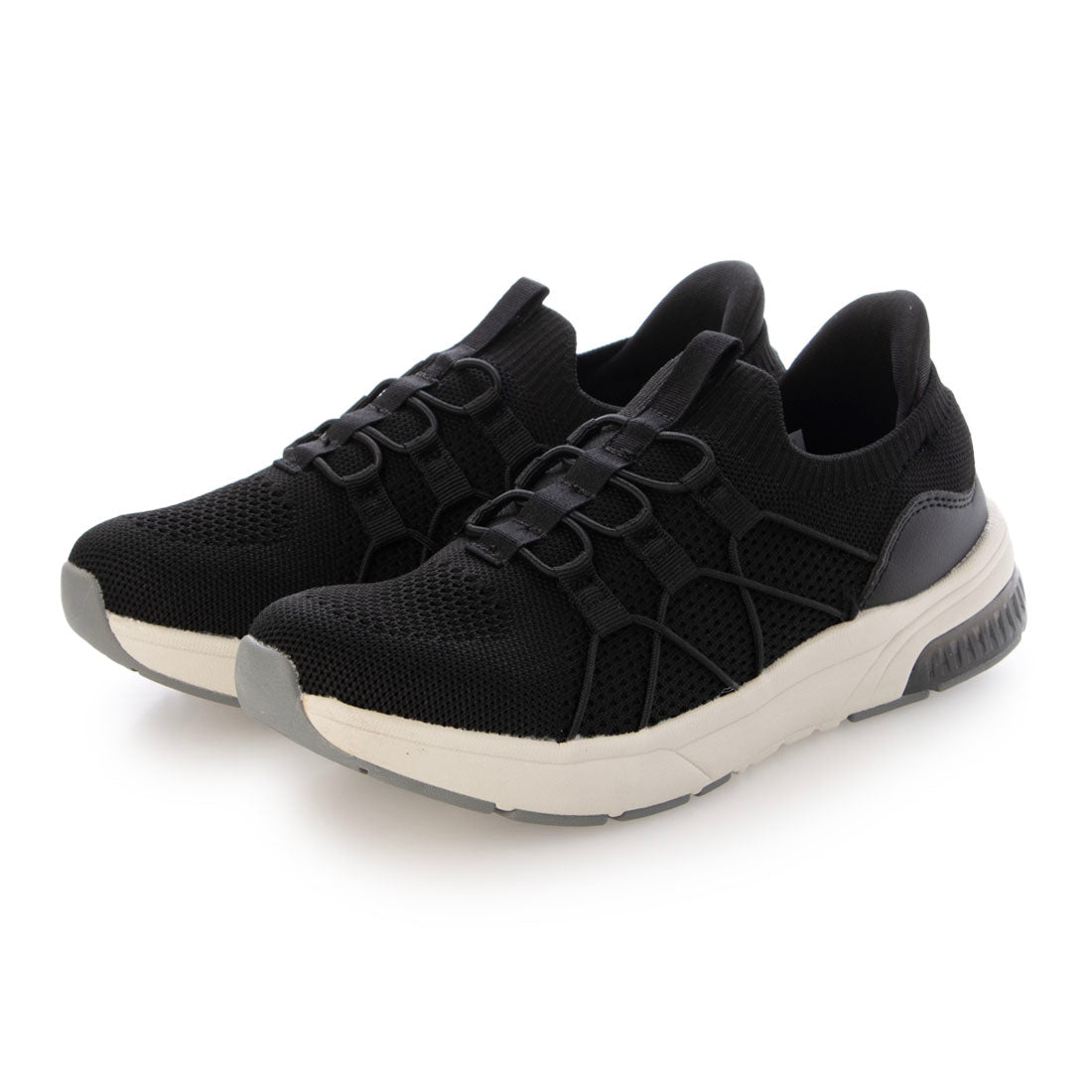 ピエディヌーディ PIEDI NUDI Fit Partner / ハンズフリータイプ 「瞬スポ」 ニットスニーカー (BLK) BLK