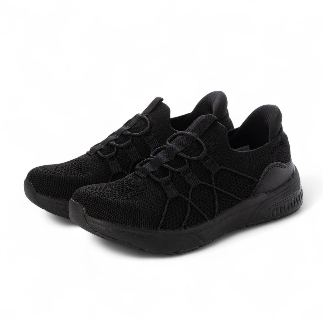 ピエディヌーディ PIEDI NUDI Fit Partner / ハンズフリータイプ 「瞬スポ」 ニットスニーカー (BLK/BLK) BLK/BLK