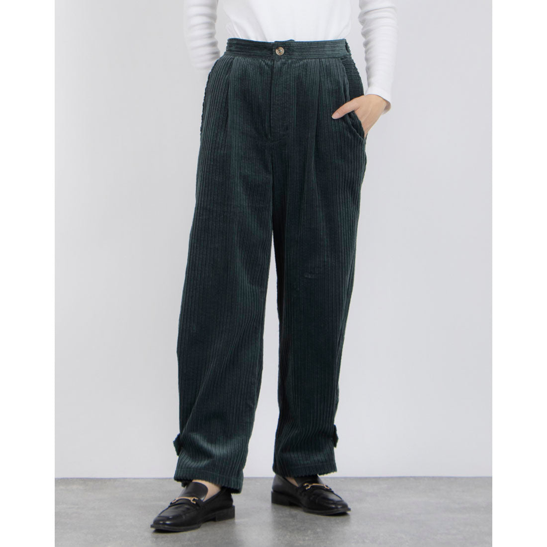 Pizzo Bianco Wide Corduroy Pants with Thick Wale