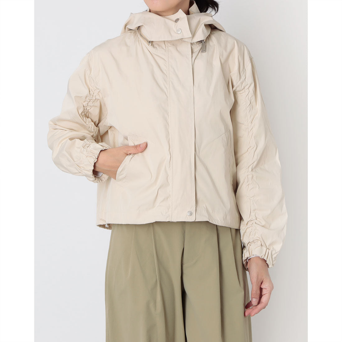 ピッツオ ビアンコ Pizzo Bianco メモリーダブルフェイスブルゾン (ベージュ) ベージュ