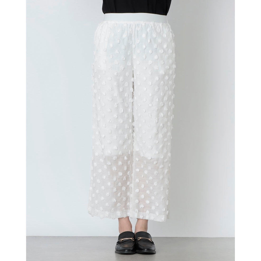 ピッツオ ビアンコ Pizzo Bianco カットジャガードパンツ (ホワイト) ホワイト