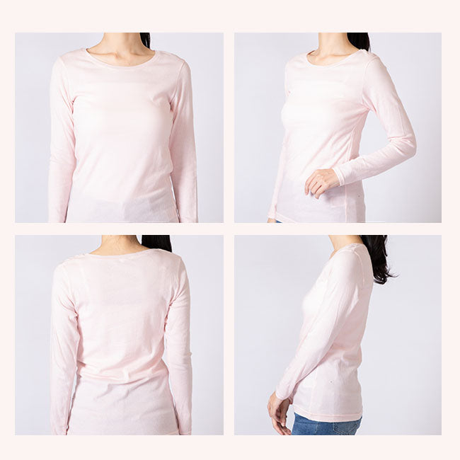 ピンクピンクピンク PINK PINK PINK 綿素材 長袖 インナー 吸水性 通気性 天然素材 コットン ガーゼベア天長袖インナー