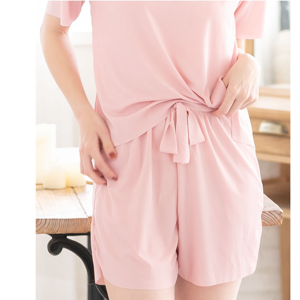 ピンクピンクピンク PINK PINK PINK 2タイプから選べる 接触冷感 半袖 上下セット ルームウェア パジャマ(ショートパンツ ロングパンツ) レディース (ピンク) ピンク