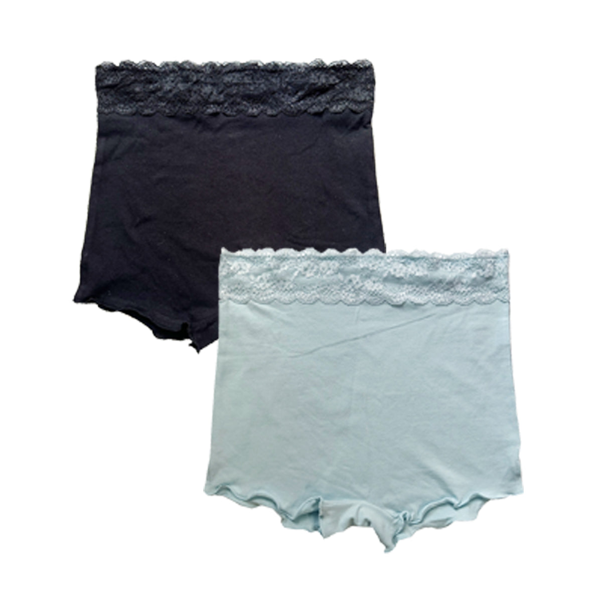 ピンクピンクピンク PINK PINK PINK 選べる2枚セット ショーツ コットン95% 脚口ゆったり 締め付けない ふんどしショーツ まるで履いてない おやすみパンツ 【返品不可商品】 (ブラック×サックス) ブラック×サックス