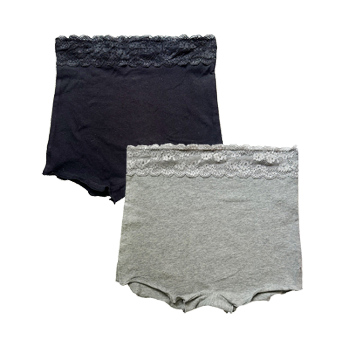 ピンクピンクピンク PINK PINK PINK 選べる2枚セット ショーツ コットン95% 脚口ゆったり 締め付けない ふんどしショーツ まるで履いてない おやすみパンツ 【返品不可商品】 (ブラック×グレー) ブラック×グレー
