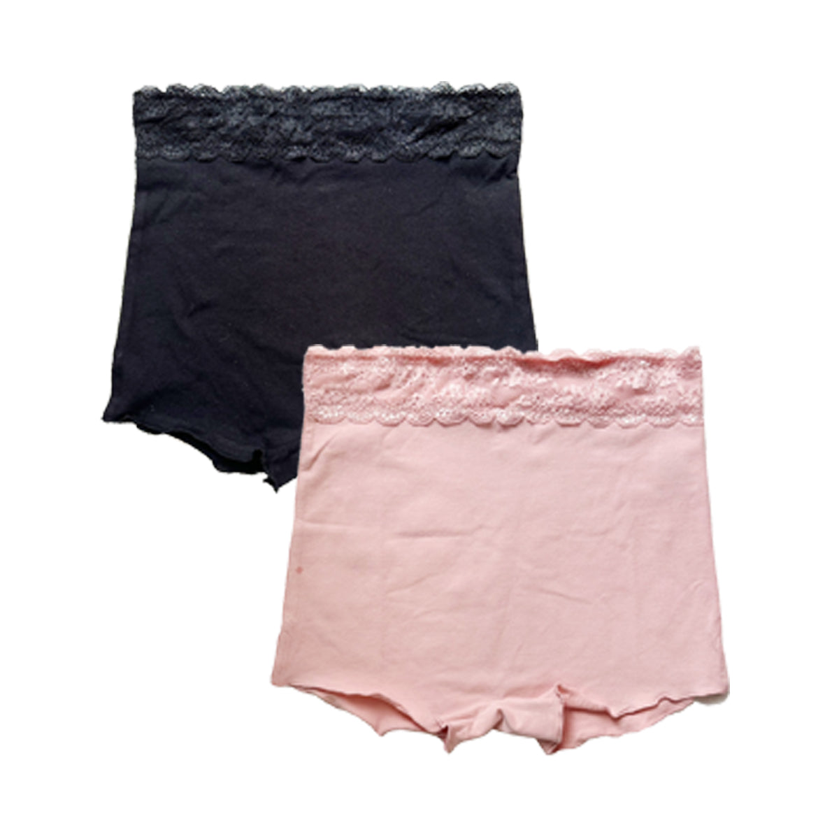 ピンクピンクピンク PINK PINK PINK 選べる2枚セット ショーツ コットン95% 脚口ゆったり 締め付けない ふんどしショーツ まるで履いてない おやすみパンツ 【返品不可商品】 (ブラック×ピンク) ブラック×ピンク