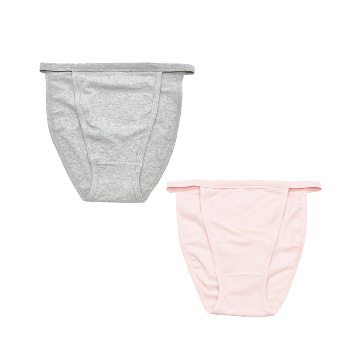 ピンクピンクピンク PINK PINK PINK 選べる2枚セット コットン 足口開放 ふんどしショーツ セットショーツ レディース リンパ 鼠径部 温活 綿95% 安眠 血行 リラックス 【返品不可商品】 (グレー×ピンク) グレー×ピンク