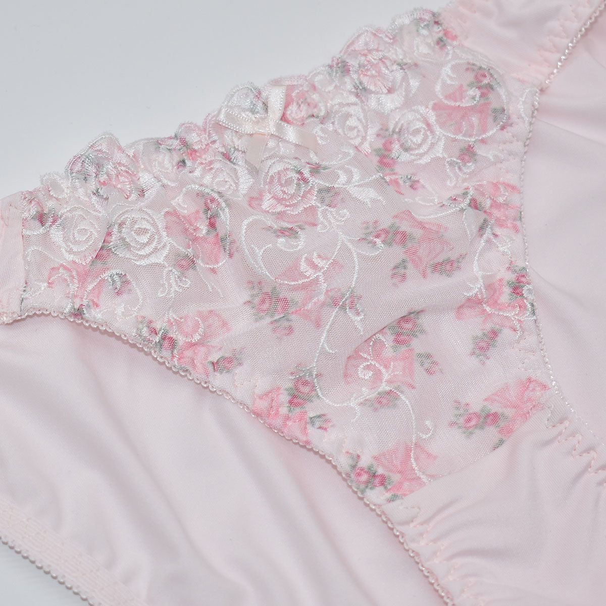 ピンクピンクピンク PINK PINK PINK ブラジャー ショーツ レディース フェミニン 谷間 フリル ブラ&ショーツセット レース 大きいサイズ 下着 【返品不可商品】 (ペールピンク) ペールピンク