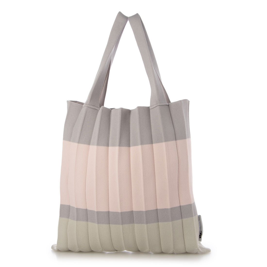 プリーツママ PLEATSMAMA ニットバッグ トートバッグ tote-block-pk-gy (PINK GREY) PINK GREY