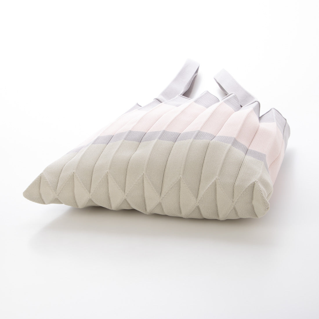 プリーツママ PLEATSMAMA ニットバッグ トートバッグ tote-block-pk-gy (PINK GREY) PINK GREY