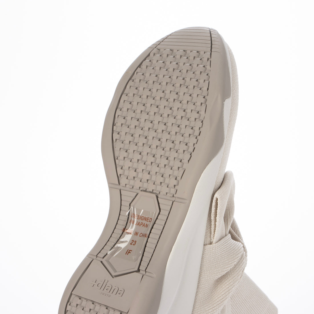 プラスダイアナ +diana 【撥水加工】ニットショートブーツ (アイボリー生地) アイボリー生地