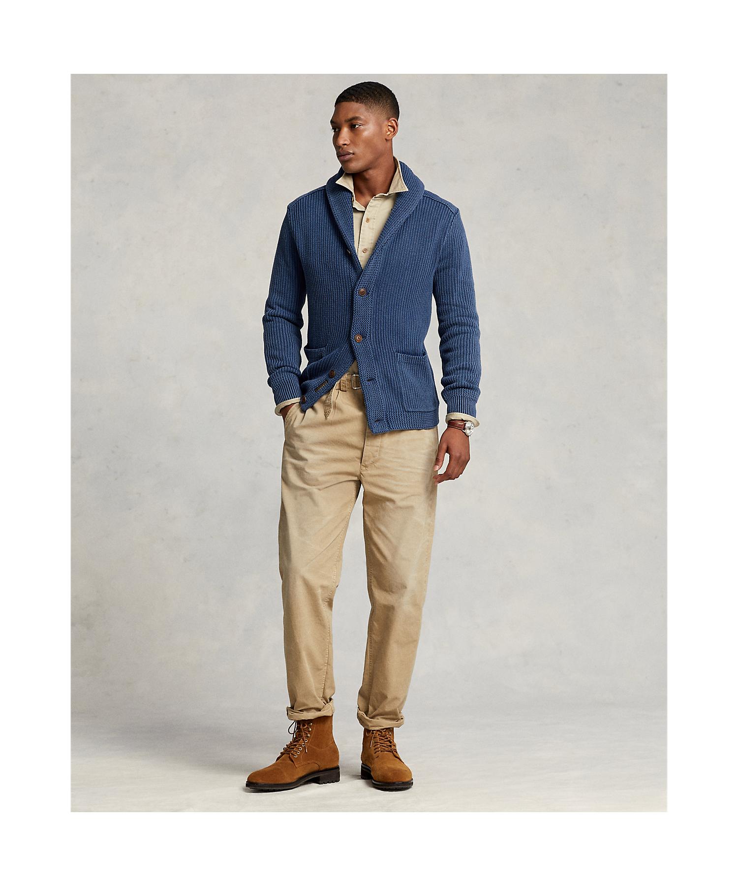 ポロ ラルフ ローレン POLO RALPH LAUREN コットン ショールカラー カーディガン (410ネイビー) 410ネイビー