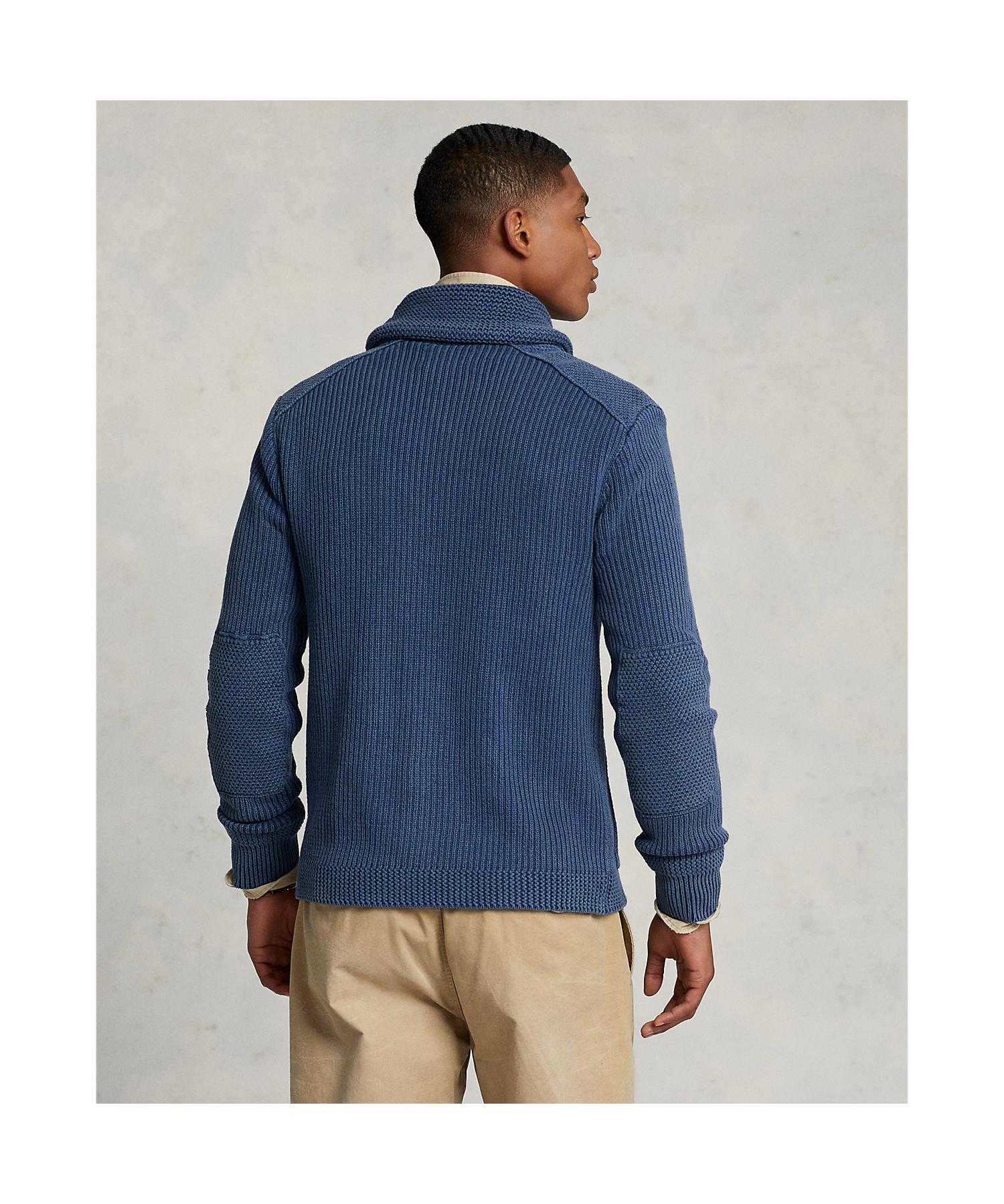 ポロ ラルフ ローレン POLO RALPH LAUREN コットン ショールカラー カーディガン (410ネイビー) 410ネイビー