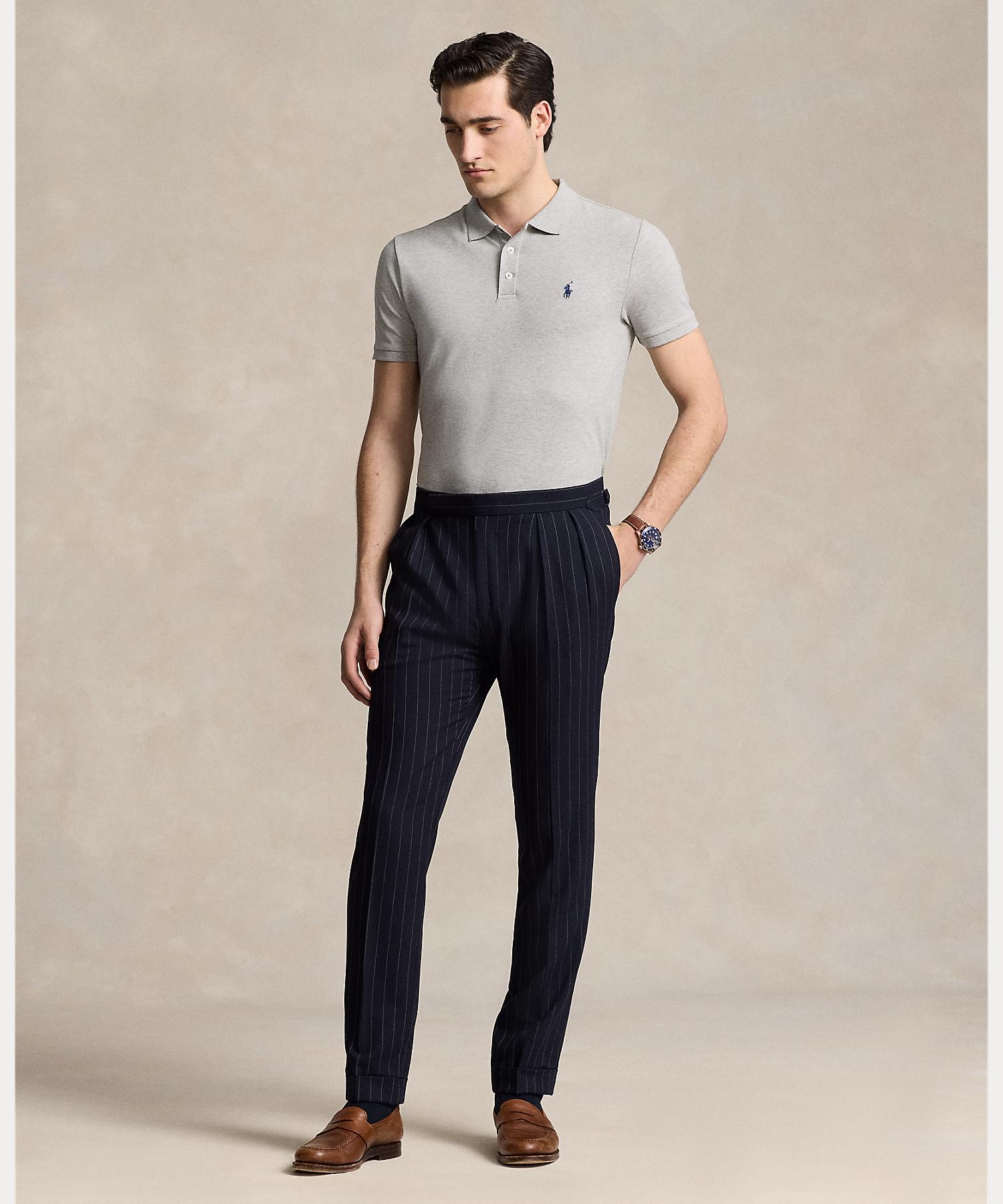 ポロ ラルフ ローレン POLO RALPH LAUREN カスタム スリム フィット ストレッチ メッシュ ポロシャツ (020グレー) 020グレー