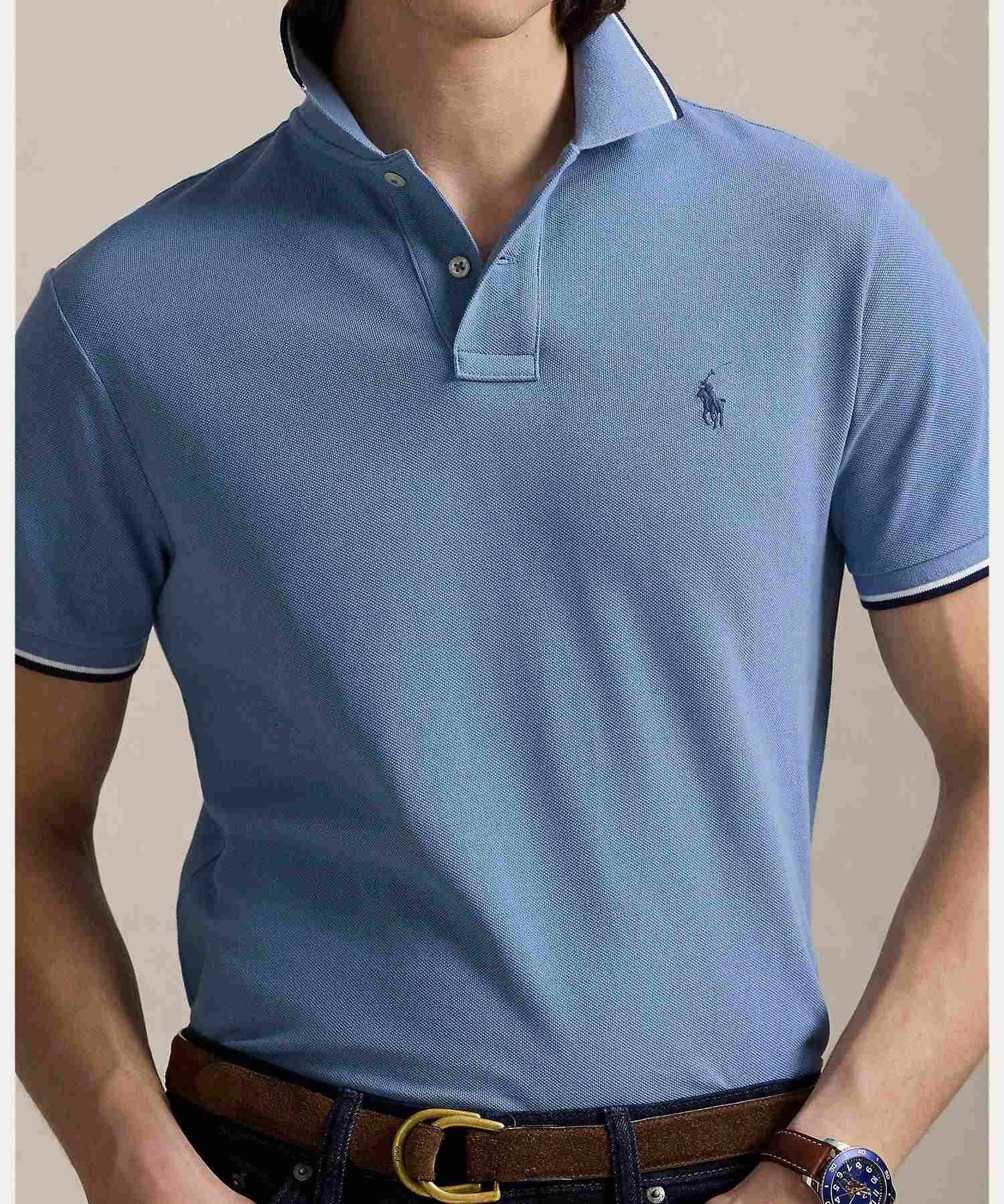 ポロ ラルフ ローレン POLO RALPH LAUREN クラシック フィット メッシュ ポロシャツ (420ブルー) 420ブルー