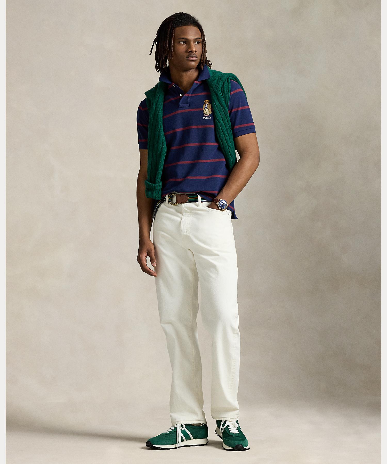 ポロ ラルフ ローレン POLO RALPH LAUREN カスタム スリム フィット ベア メッシュ ポロシャツ (410ネイビー) 410ネイビー