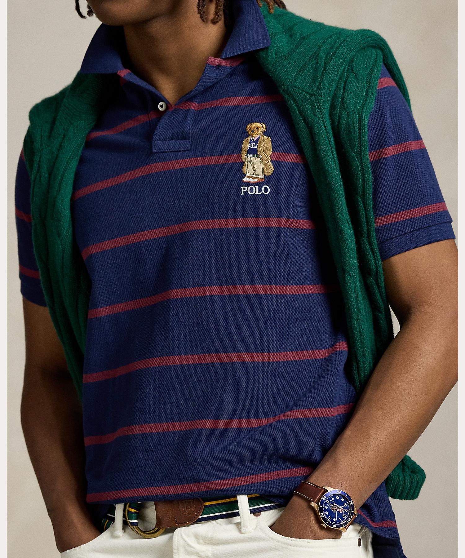 ポロ ラルフ ローレン POLO RALPH LAUREN カスタム スリム フィット ベア メッシュ ポロシャツ (410ネイビー) 410ネイビー