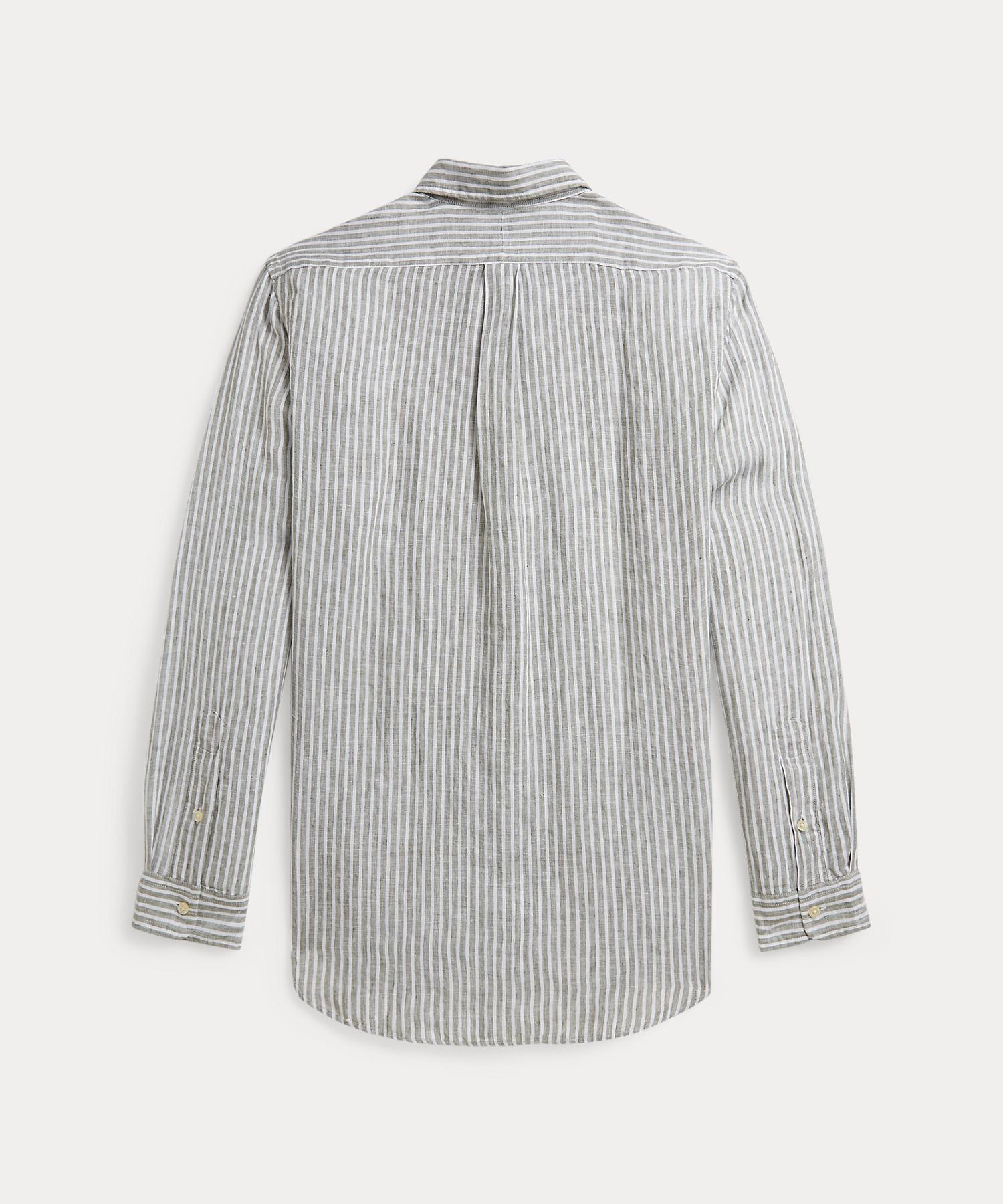 ポロ ラルフ ローレン POLO RALPH LAUREN クラシック フィット ストライプド リネン シャツ (300グリーン) 300グリーン