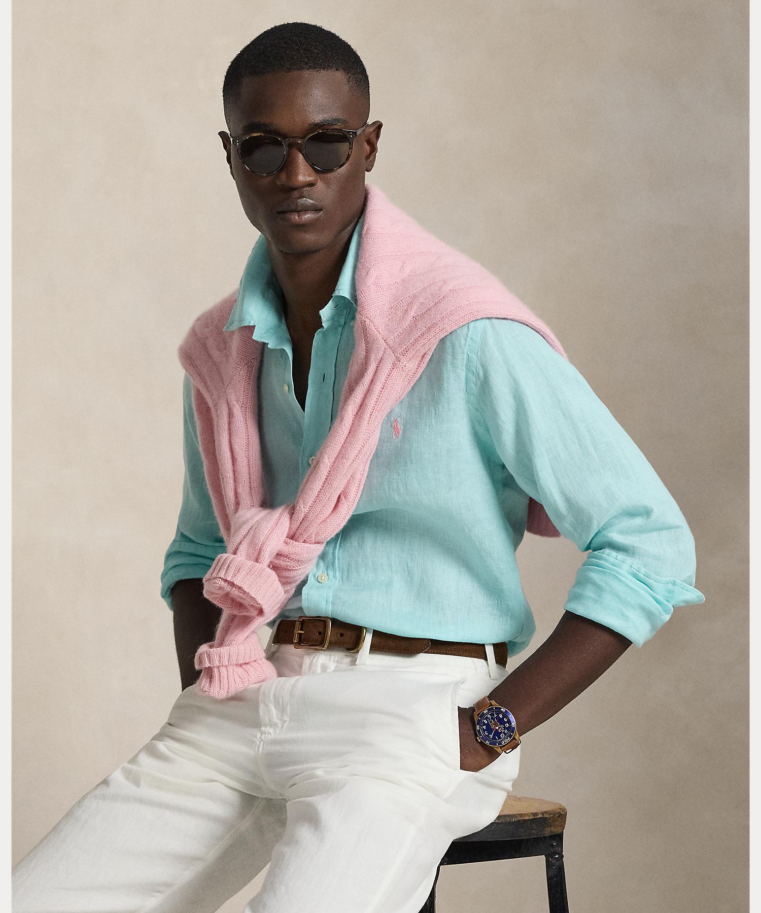 ポロ ラルフ ローレン POLO RALPH LAUREN クラシック フィット リネン シャツ (440ブルー) 440ブルー