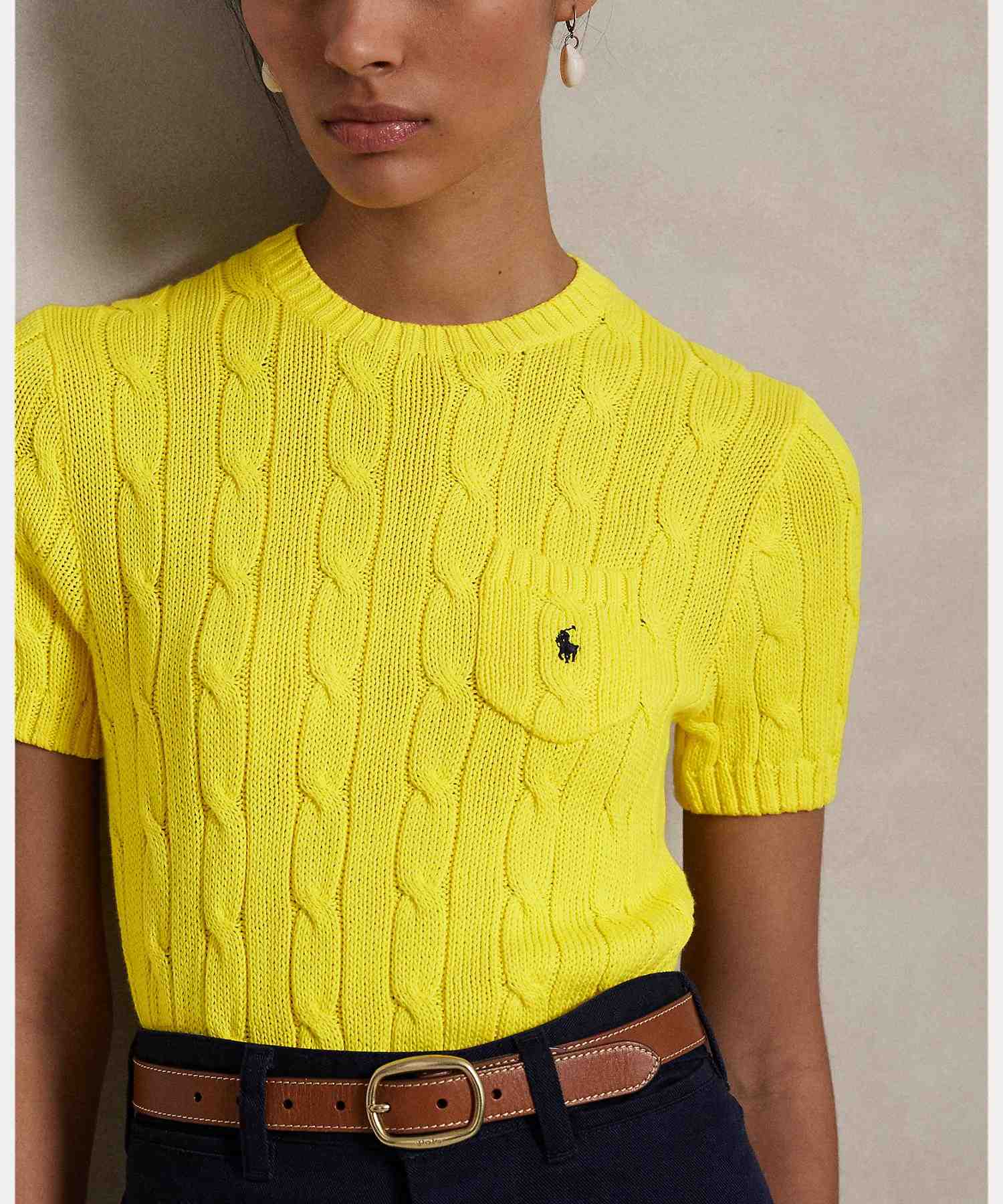 ポロ ラルフ ローレン POLO RALPH LAUREN ケーブルニット コットン ショートスリーブ セーター