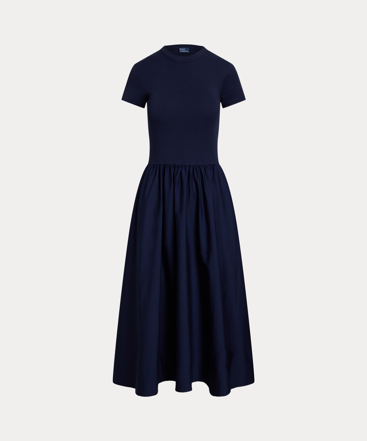 ポロ ラルフ ローレン POLO RALPH LAUREN コットン ショートスリーブ ドレス (410ネイビー) 410ネイビー