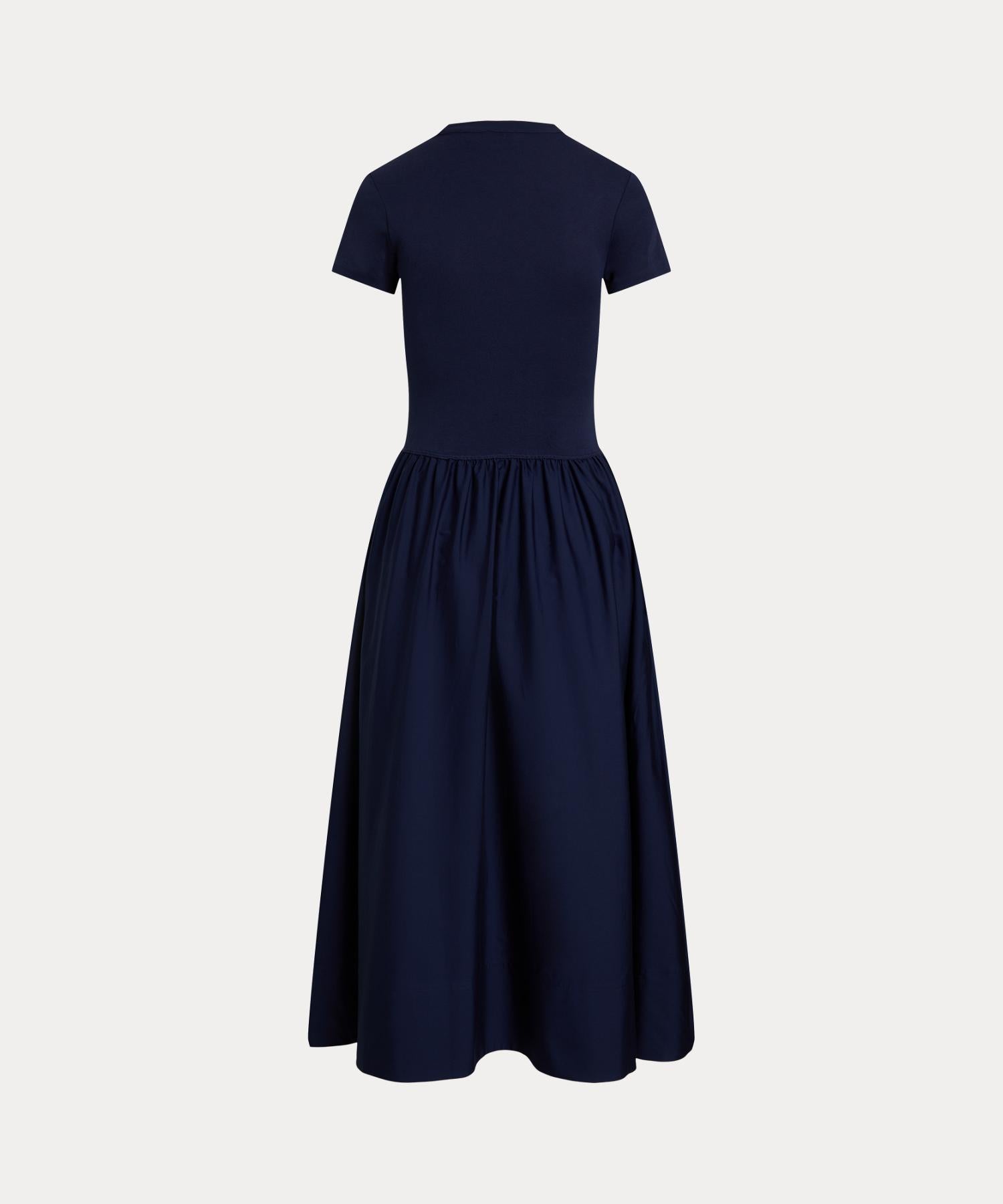 ポロ ラルフ ローレン POLO RALPH LAUREN コットン ショートスリーブ ドレス (410ネイビー) 410ネイビー
