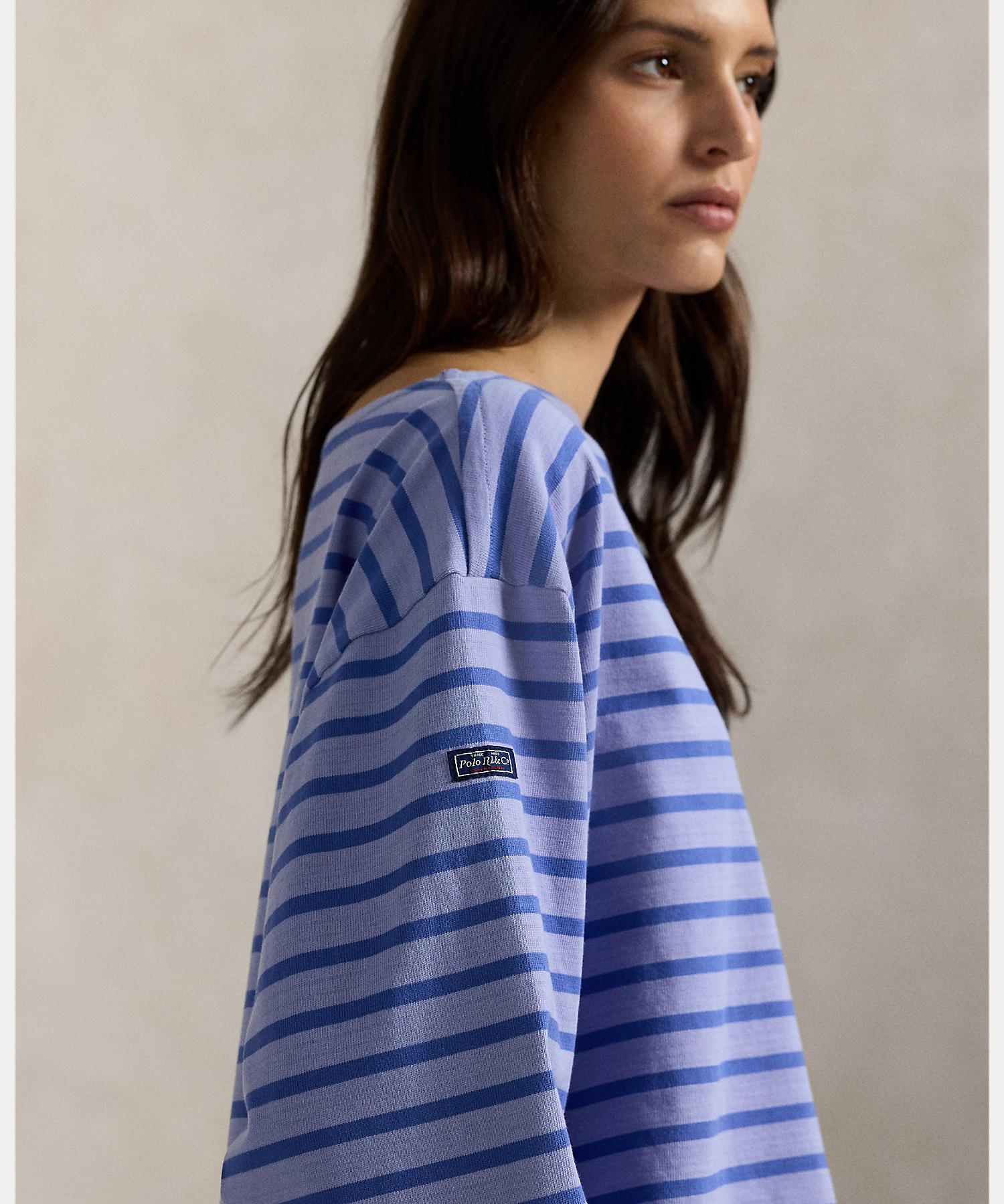 ポロ ラルフ ローレン POLO RALPH LAUREN ストライプド ボートネック マリナー Tシャツ (400ブルー) 400ブルー