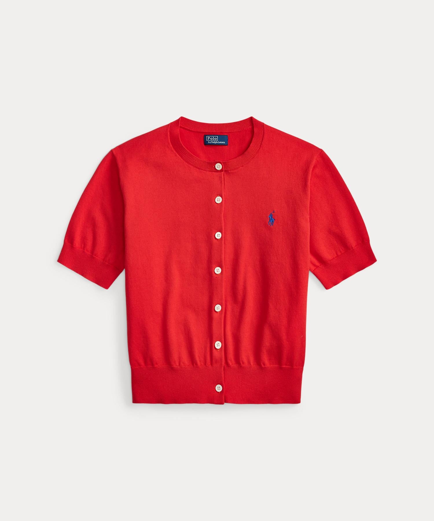 ポロ ラルフ ローレン POLO RALPH LAUREN コットンブレンド ショートスリーブ カーディガン (600レッド) 600レッド