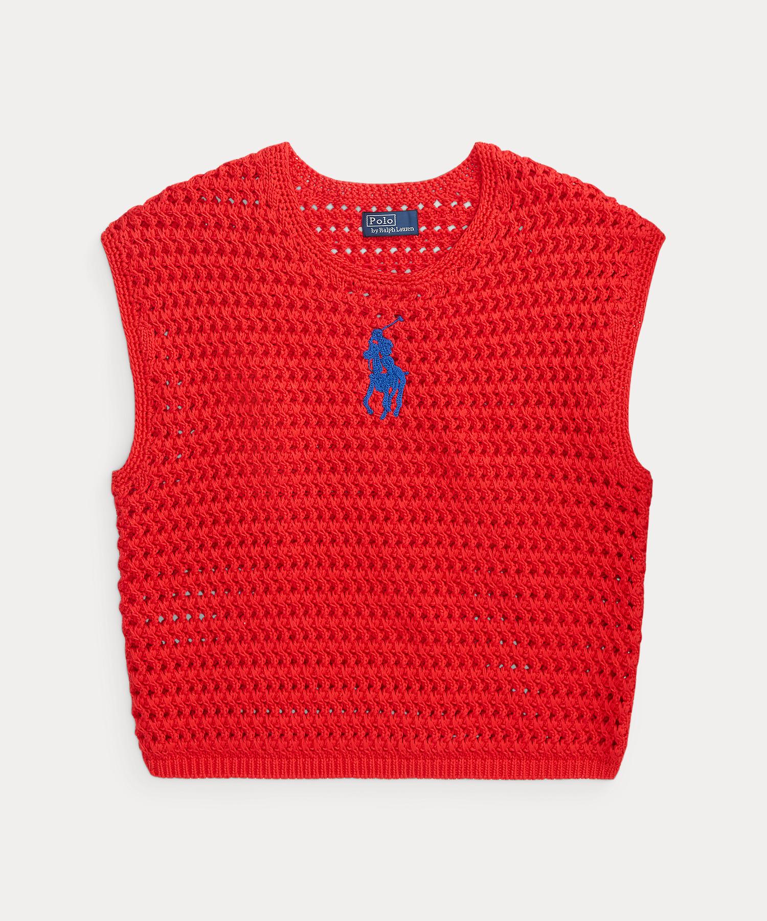 ポロ ラルフ ローレン POLO RALPH LAUREN Big Pony クロシェイド コットン セーター (600レッド) 600レッド