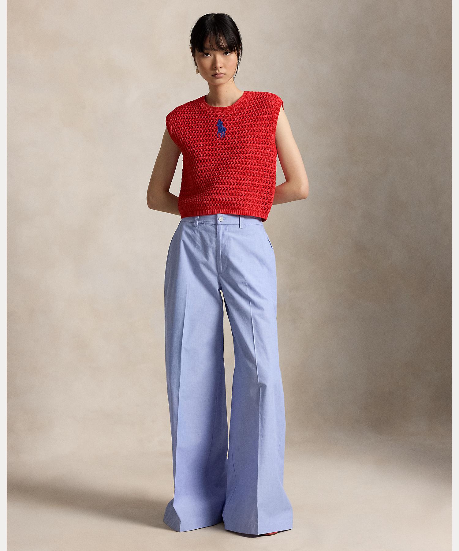 ポロ ラルフ ローレン POLO RALPH LAUREN Big Pony クロシェイド コットン セーター (600レッド) 600レッド