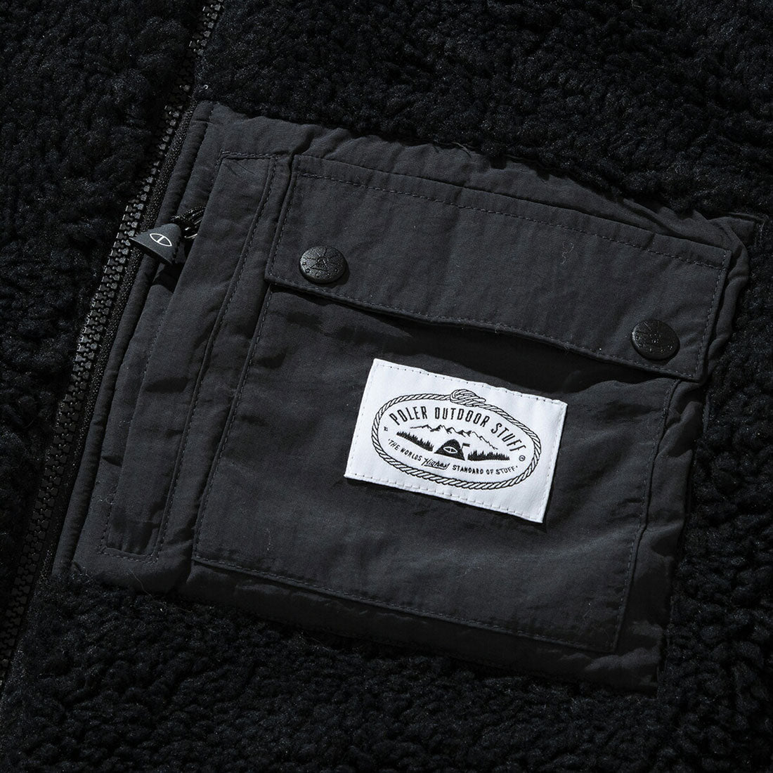 ポーラー POLeR POLER JACQUARD SHERPA VEST(ポーラー ジャガード シェルパベスト) (BLACK) BLACK