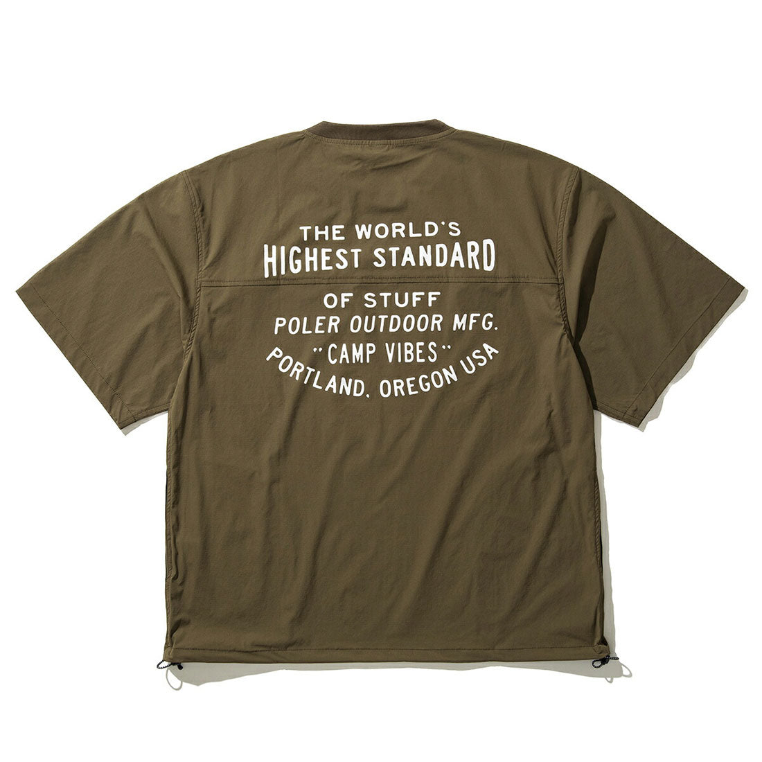ポーラー POLeR POLER STRETCH RIP NYLON BAGGY S/S(ポーラー ストレッチリップ ナイロン バギー ショートスリーブ) (OLIVE) OLIVE