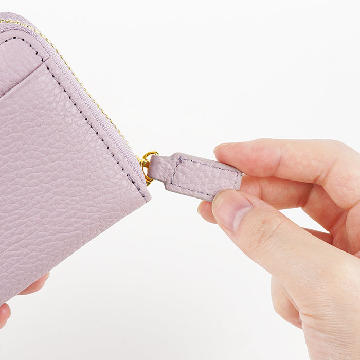 ポップフル popful 本革 ラウンドファスナー カードケース スキミング防止 ジャバラ(キャメル) キャメル