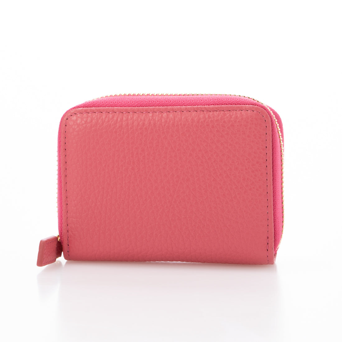 ポップフル popful 本革 ラウンドファスナー カードケース スキミング防止 ジャバラ(ピンク) ピンク