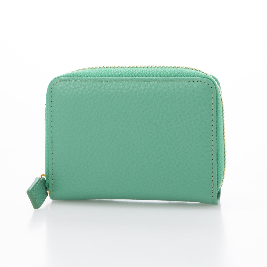 ポップフル popful 本革 ラウンドファスナー カードケース スキミング防止 ジャバラ(エメラルドグリーン) エメラルドグリーン