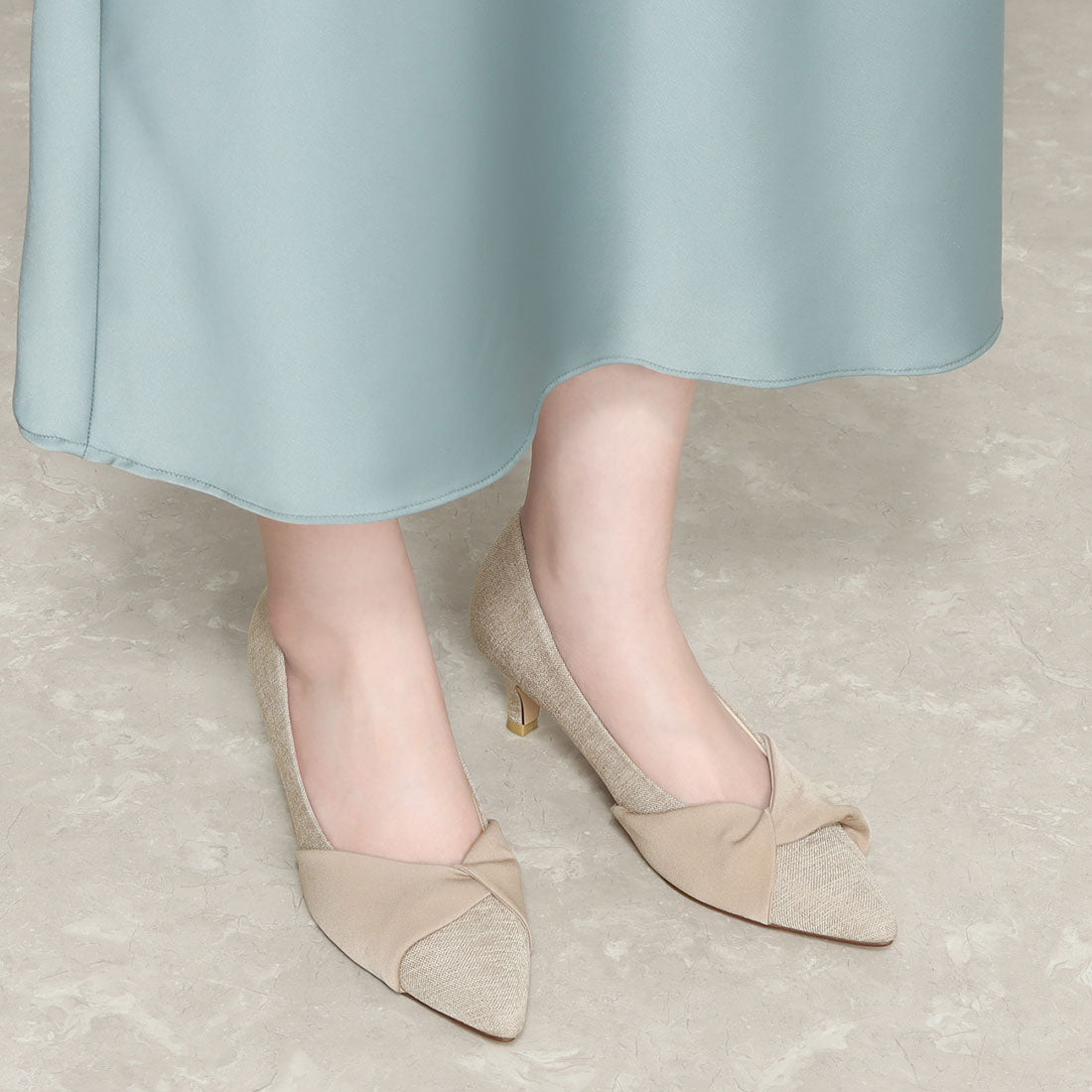 プリマ プリンチペッサ prima principessa ツイストターバンポインテッドパンプス