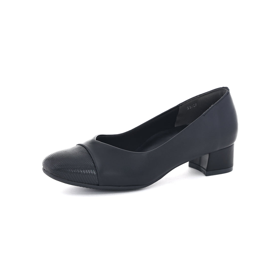 プレタポルテ PRET-A porter レディース パンプス 型押しパンプス スクエアトゥ 3.5cmヒール 防滑 9365 カジュアル (ブラック/型押しブラック) ブラック/型押しブラック