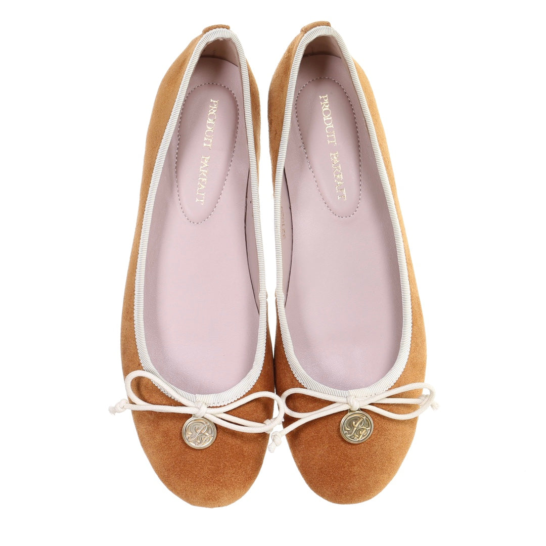 プロデュイ パルフェ PRODUIT PARFAIT スエード バレエシューズ,キャメル