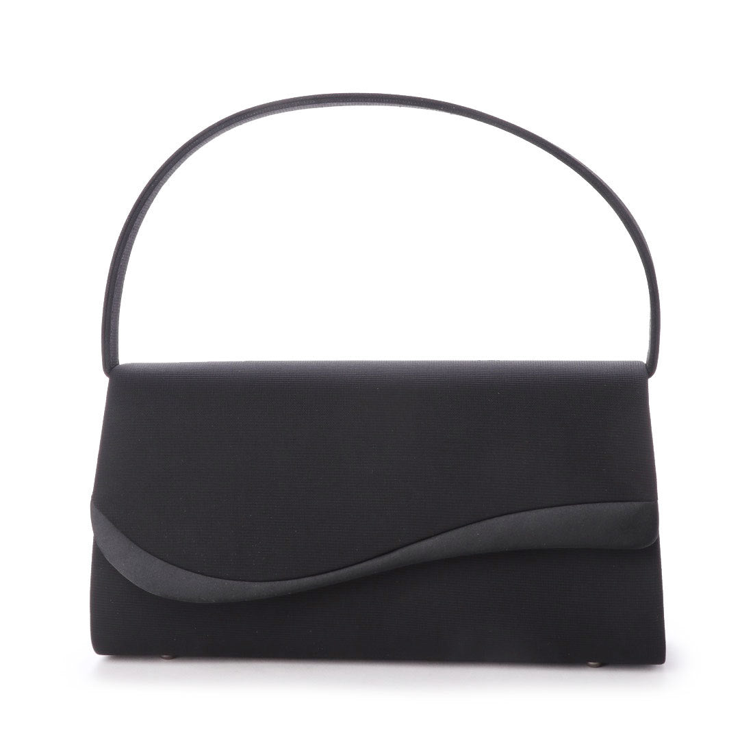 プレンドレ ラ ジョア prendre la joie 【Prendre la joie】喪服・礼服 サテン切り替え波型ブラックフォーマルバッグ