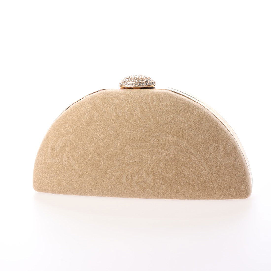Prendre la Joie Velour embossed half moon clutch party bag