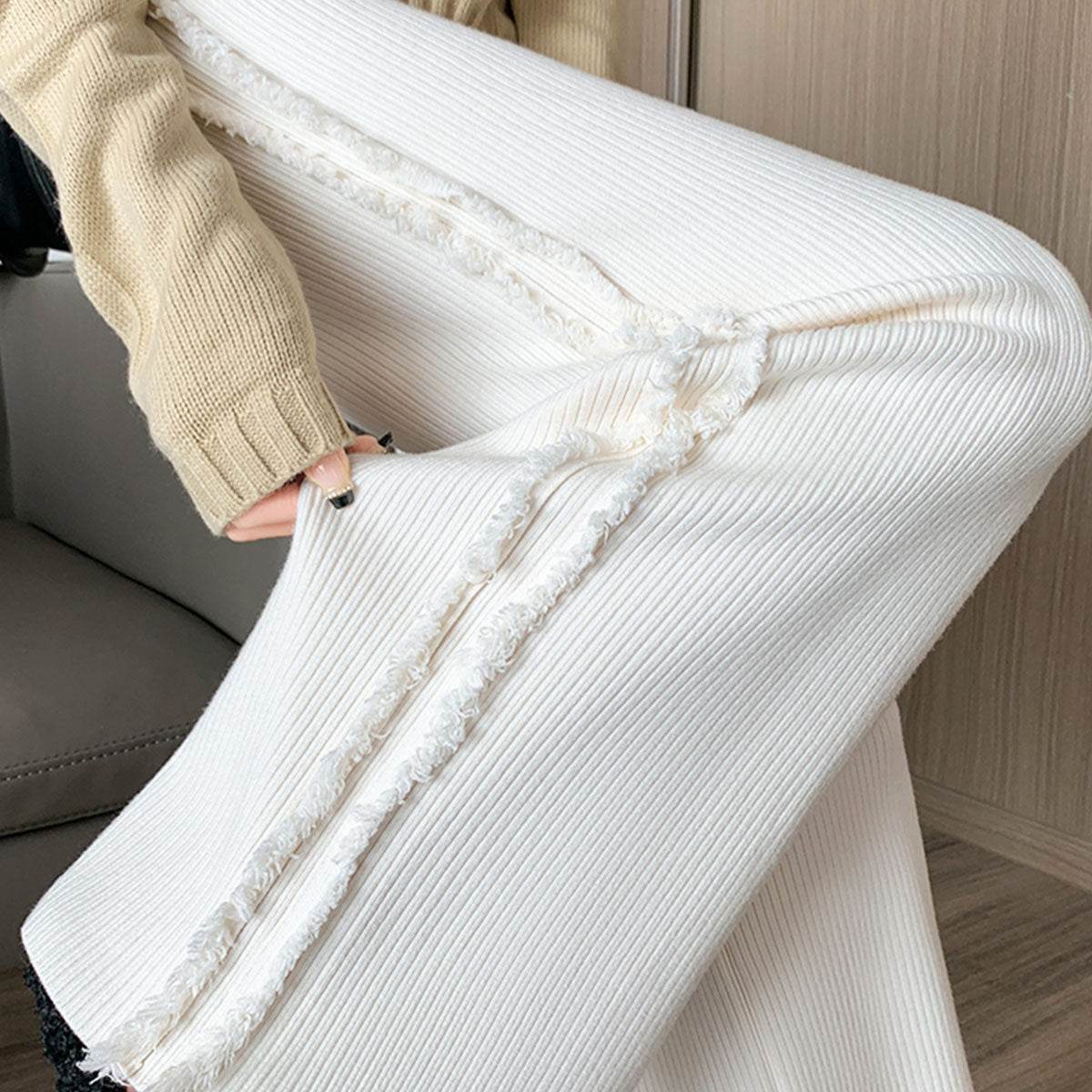 Private Beach Privatebeach Side Fringe Knit Wide Pants