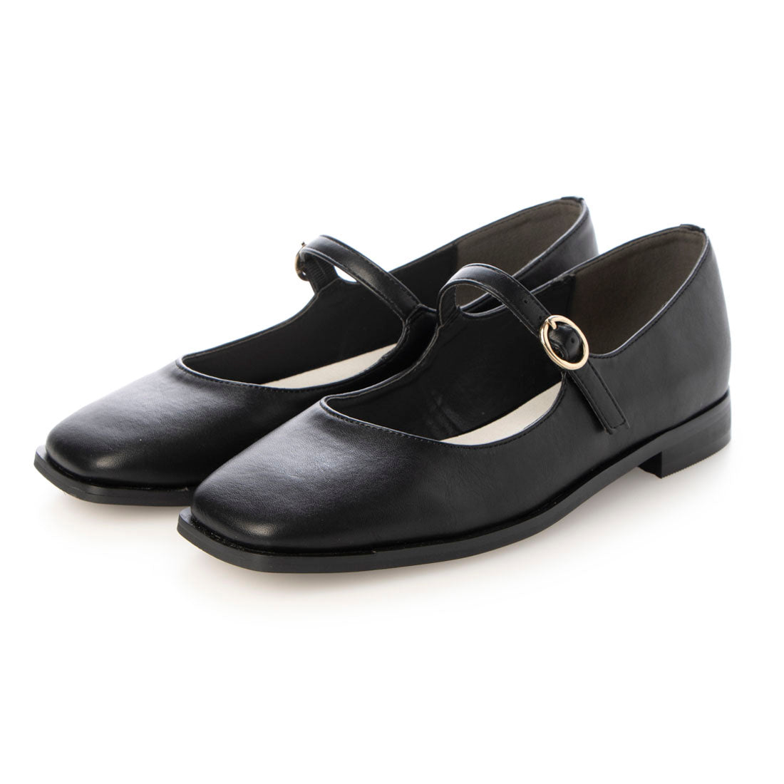プレシュウ ジュエ PRECIEUX JOUET スクエアトゥ メリージェーンシューズ 041PJ,ブラック