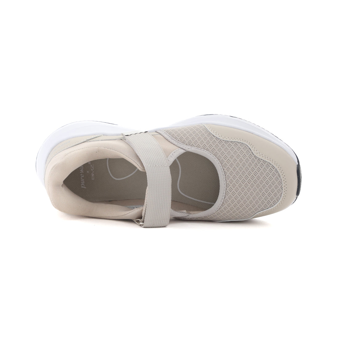 ピュアウォーカー pure walker レディース スニーカー スライドフィット PW1700 ハンズフリー 履きやすい 歩きやすい 軽量 BMZインソール (ベージュ) ベージュ