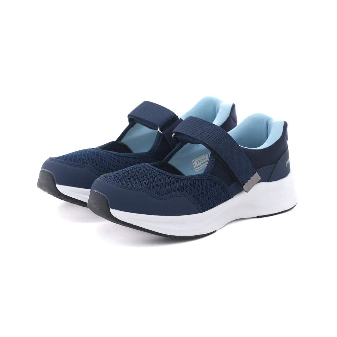 ピュアウォーカー pure walker レディース スニーカー スライドフィット PW1700 ハンズフリー 履きやすい 歩きやすい 軽量 BMZインソール (ネイビー) ネイビー