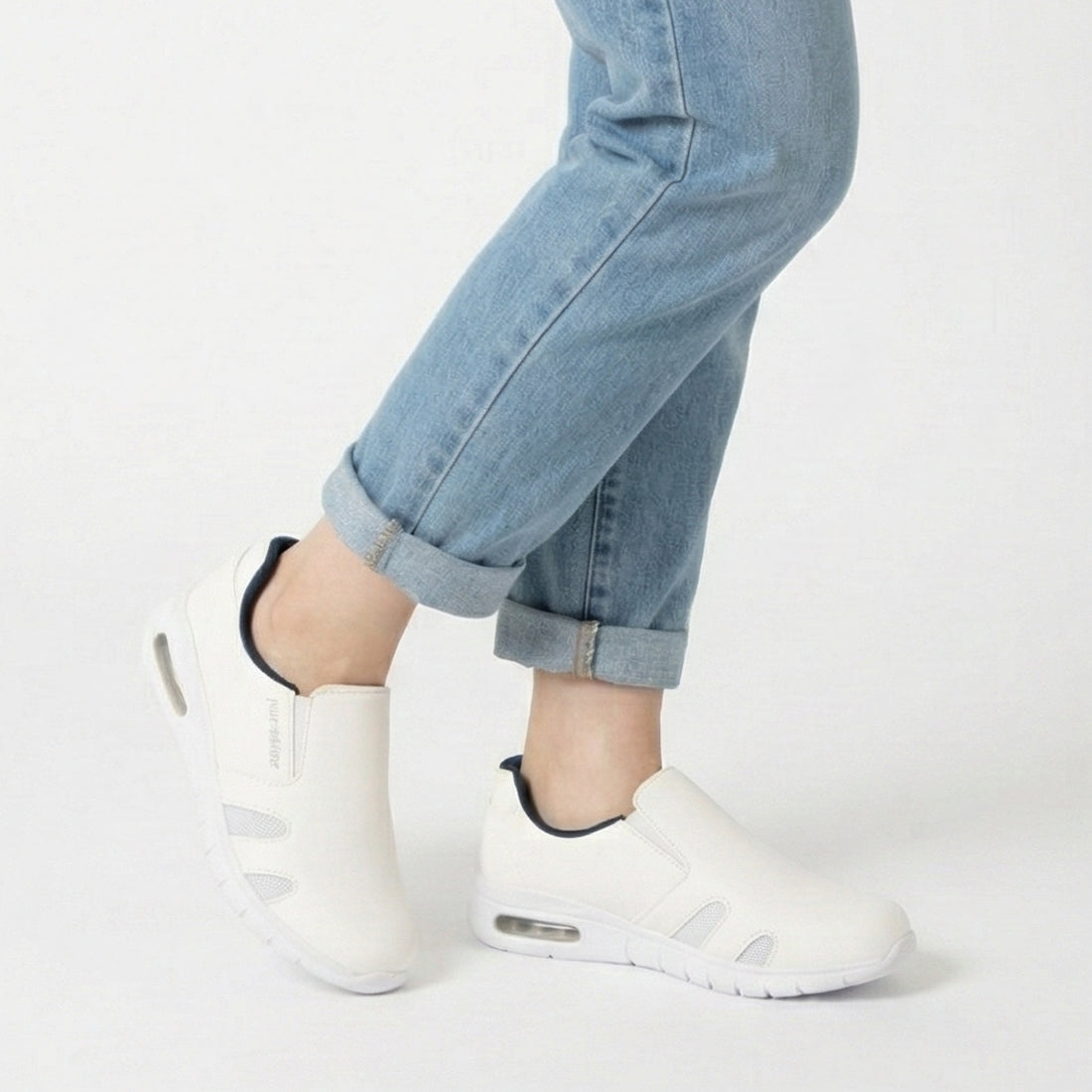 ピュアウォーカー pure walker レディーススライドフィットスニーカー (NV) NV