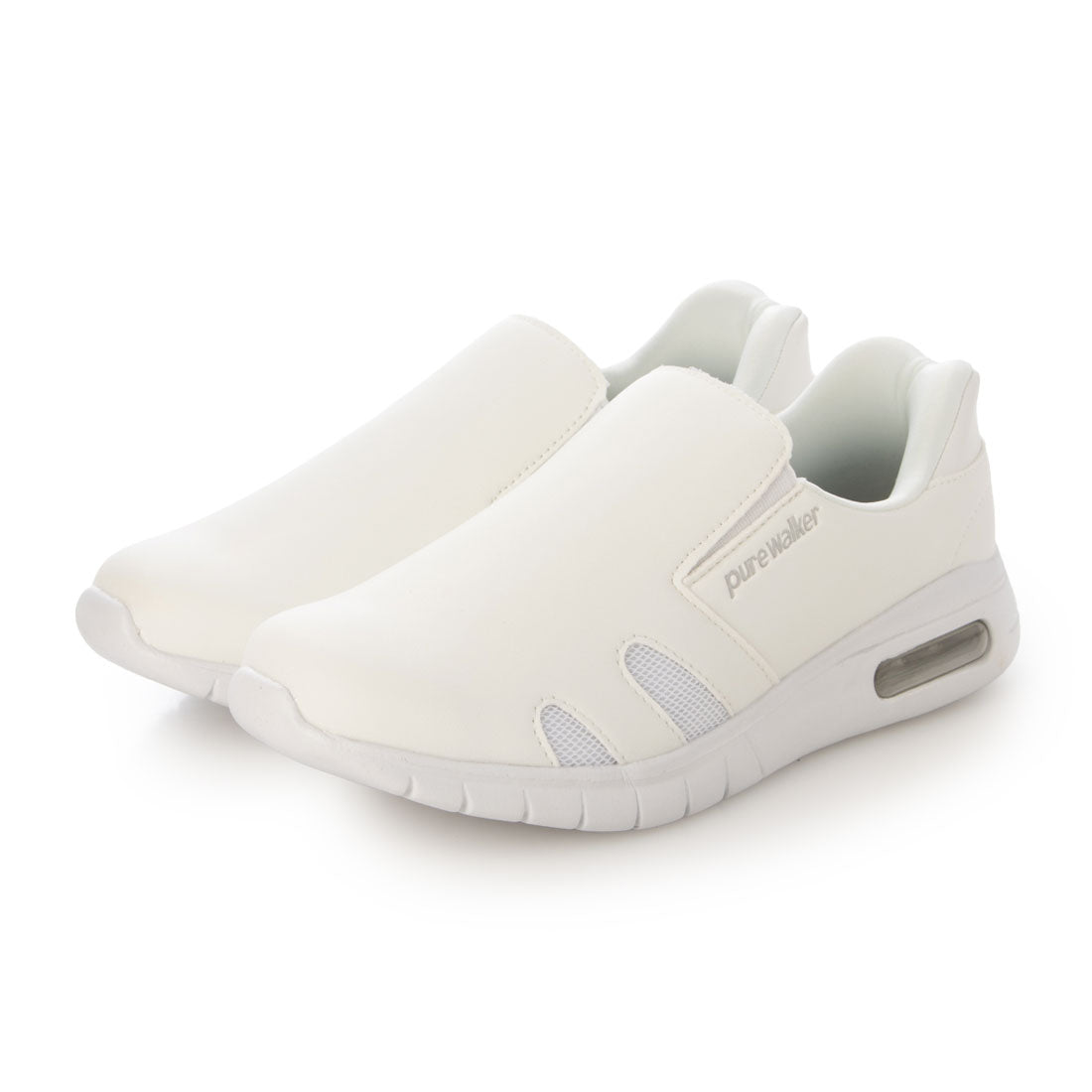 ピュアウォーカー pure walker レディーススライドフィットスニーカー (WH) WH