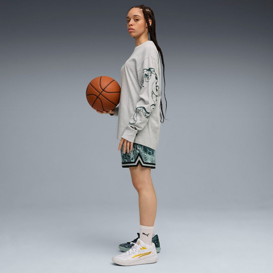 プーマ PUMA フープス×ハリーポッター 長袖Tシャツ(HOOPS X HARRY POTTER LS TEE) (Light Gray Heather) Light Gray Heather