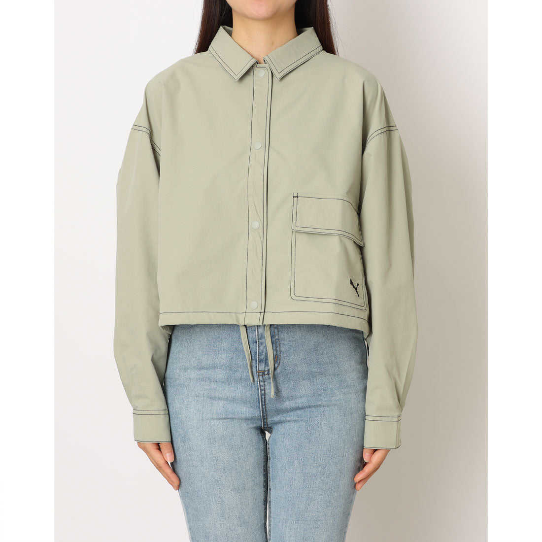 プーマ PUMA レディース 長袖シャツ AUTUMN ウーブン LS シャツ JKT 690182 (グリーン) グリーン