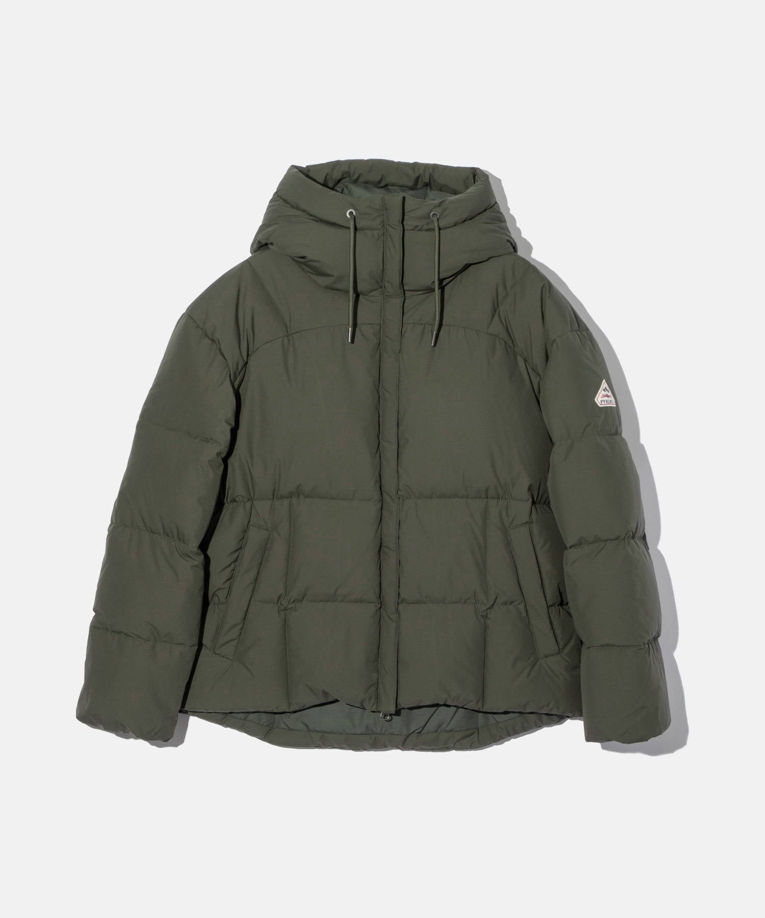 ピレネックス オリーブ色 フード付きダウンジャケット PYRENEX